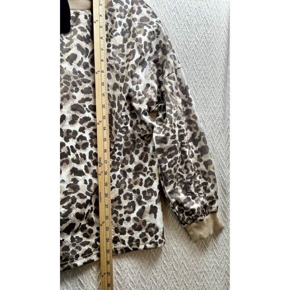 BTBFM Womens Leopard Print Long Sleeve V-Neck Casual Pullover Top Sweater large - Picture 7 of 7